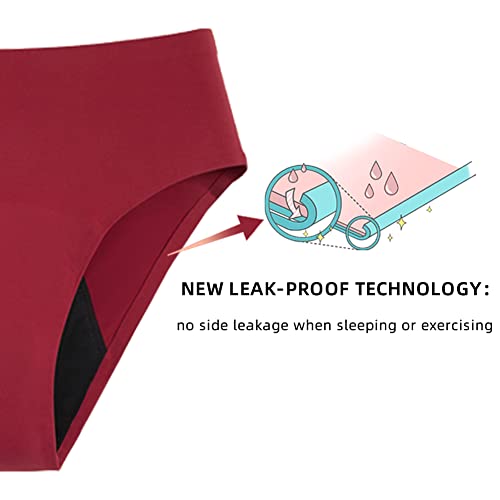 Women Period Underwear Heavy Flow High Waisted Menstrual Panties with 55ml High Absorbency