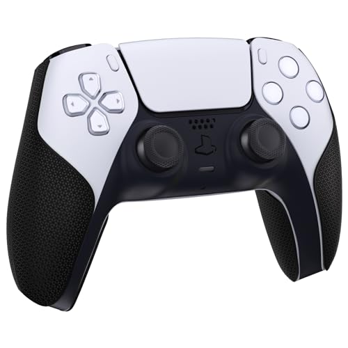 PlayVital Premium Grip for ps5 Wireless Controller, Split Design Anti-Skid Soft Hexagonal Diamond Textures Sweat-Absorbent Handle Grips Protector for ps5 Controller – Black