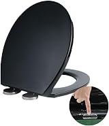 Vivo Technologies Soft Close Toilet Seat Universal Fit Black O Shape view 1