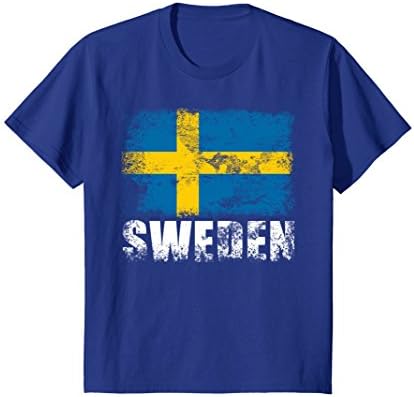 Kids Sweden Flag T-Shirt | Swedish Flag Tee 12 Royal Blue