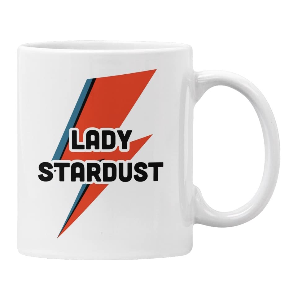 David Bowie Mug Starman Lady Stardust Aladdin Sane Ziggy Stardust Fan Mug (White, Lady Stardust)