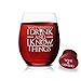 FOLE Wine Glasses - I Drink And I Know Things - Novelty Drinking Games - Stemless Wine Glass 15 OZ