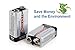 Tenergy Combo: 4pcs 9V 600mAh Li-ion Rechargeable Batteries