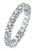 BORUO 2MM 925 Sterling Silver Ring, Cubic Zirconia CZ Wedding Band Stackable Ring Size 4-12