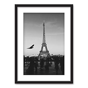 Framed City View Art in Black Picture Frames White Matting