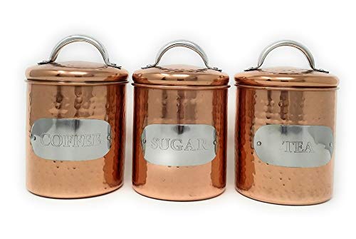 copper tea coffee sugar jars