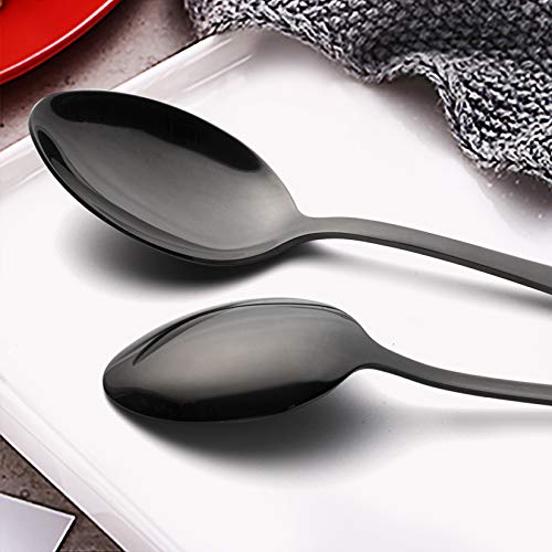 Black Silverware Set, LIANYU 20 Piece Stainless Steel Flatware Cutlery Set for 4, Mirror Finish