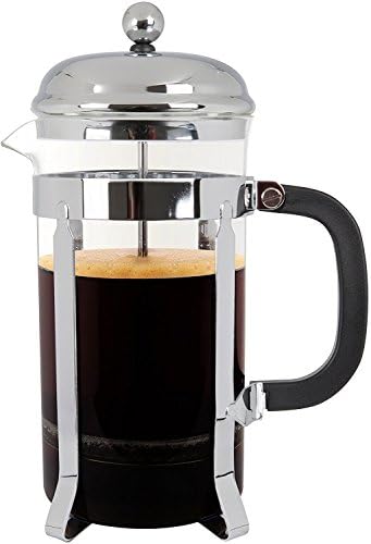 Miuly French Press Coffee &amp; Tea Maker ,304 Grade Stainless Steel &amp; Heat-Resistant Borosilicate Glass,8 Cup (1 liter, 34 oz),Bonuses 2 Stainless Steel Filters