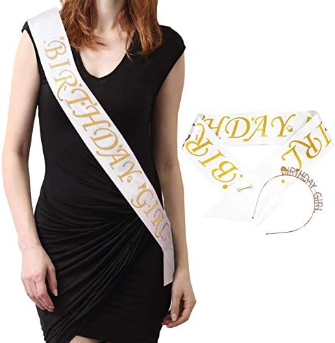 Birthday Sash and Tiara for Women,18th 40th 21st 30th 50th 60th Birthday Sash Set Birthday Gifts Party Favors, Supplies and Decorations