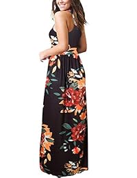 Vestido largo sin mangas para mujer con bolsillos