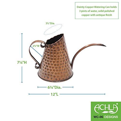 Achla Designs WC-06 Dainty Copper Watering Can Jug Pitcher