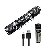 UltraTac A1 Pocket EDC Flashlight, Super Bright 600 Lumen Cree LED 14500 Flashlights, Included Rechargeable Battery and Micro USB Charge cord.