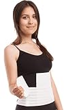 Gabrialla Breathable Abdominal Support Binder - Elastic Belly Wrap 9 Inch wide: AB-309(W), Medium, White