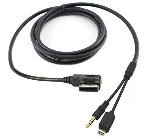 YB-OSANA Replacement 3.3ft AMI 3.5mm AUX Adapter For Models Between 2010-2014 iPhone 5 5S 6 6 Plus Aux Charge Cord For Audi A1 A3 A4L A5 A6L A8 Q3 Q5 Q7 TT VW Jetta Golf Passat Tiguan Touareg. (3.3ft)