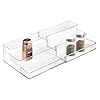 mDesign-Expandable-Kitchen-Cabinet-Organiser-Rack-for-Spices-Condiments-Canned-Food-3-Tiers-Clear mDesign Expandable Kitchen Cabinet Organiser Rack for Spices, Condiments, Canned Food - 3 Tiers, Clear