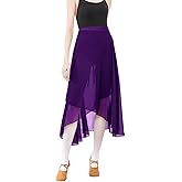 Adult Long Flowy Sheer Chiffon Wrap Scarf Midi Skirt for Ballet Dance Skate Performance