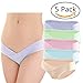 GEPAI 5 Pcs Women's Under Bump Cotton Maternity Panties Healthy Underwear, Multi Pack (12/14 (US) XL)