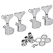 PIXNOR 4pcs 4R Bass Tuners Machine Heads Tuning Pegs (Silver)
