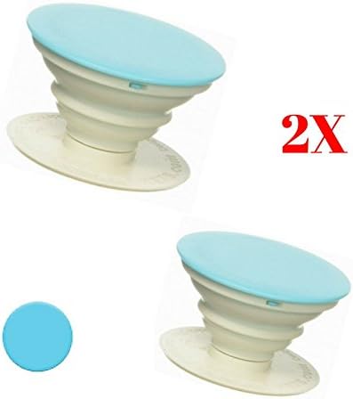 Expandable Blue Pop Out Phone Grip and Stand Socket Phone Holder for Modern Smart Phones Pack of Two