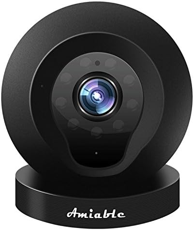 Amiable Smart Wifi Camera Home Indoor Wifi IP Camera Pet Baby Monitor Security HD Webcam 720P Record Video Two-way Audio Motion Detected Support TF Card for iPhone Android Smartphone(Black)