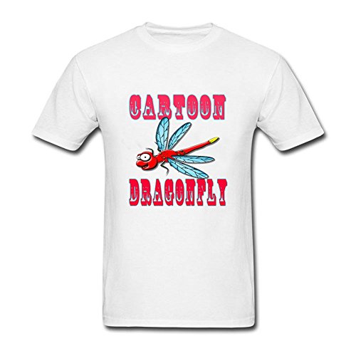 Modern Mens Cartoon Dragonfly 100% Cotton Short Sleeve Tee Shirt Custom Clothes