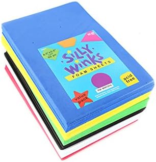 Playside Creations Thick Foam Sheets Value Pack, 8 1/2 x 11 inches, Primary Colors, 50 count