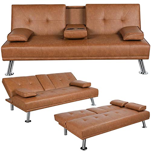 YAHEETECH Convertible Sofa Bed Adjustable Couch Sleeper Modern Divets