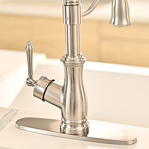 OWOFAN Hole Cover Deck Plate Escutcheon for Bathroom or Kitchen Sink Faucet Single Hole Mixer Tap 10 Inch Stainless Steel Brushed Nickel WF-4102SN