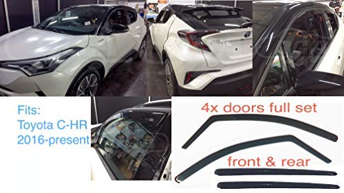 4x Wind Deflectors for Toyota C-HR 2016 2017 2018 2019 2020 2021 2022 2023 Acrylic Glass