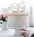 Mr & Mrs Cake Topper For Wedding Anniversary Rings Crystal Rhinestone Party Decoration (Silver)
