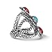 American West Sterling Women's Statement Ring Gemstone Twisted Rope & Zigzag Design Size 10