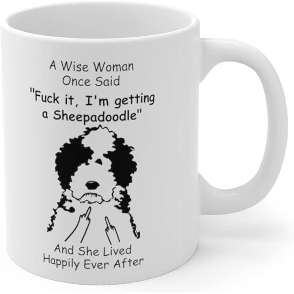 Sheepadoodle Hundeliebhaber Geschenk – Make-up-Tasche 'Just A Girl Who Loves Her Sheepadoodle', Beige, Mittelgroß