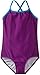 Kanu Surf Girls' Layla Beach Sport Banded 1 Piece Swimsuit, Solid Grape, 14