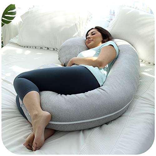 PharMeDoc Gray Total Body Pillow Cover Replacement C Shaped Cover