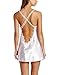 Dreamgirl Women's To Have and To Hold Satin Charmeuse Chemise and Thong Set, White, Small