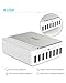 USB Wall Charger INNORI 8 USB Ports Charger 5V/60W Charging Station with IC System for Charging Various Devices Simultaneously,White