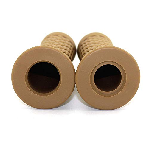 Non Slip Rubber Bar End Thruster Grip Pair/2PCS 7/8" 22mm Motorcycle Comfort Hand Handlebar Grip Thruster Grip for Honda Triumph Yamaha Kawasaki CG125 CB400 (Yellow)