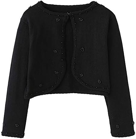 キッズ ボレロ 長袖 子供服 ニットカーディガン 女の子 無地 フォーマル 発表会 パーティー 秋冬 お呼ばれ かわいい 結婚式 防寒 新作製品 世界最高品質人気 披露宴 100 160 コットン