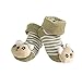 YueLian Baby Newborn Indoor Slipper Socks Bear Booties Brown 2.7''