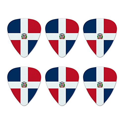 The Dominican Republic Country Flag Novelty Guitar Picks Medium Gauge - Set of 6