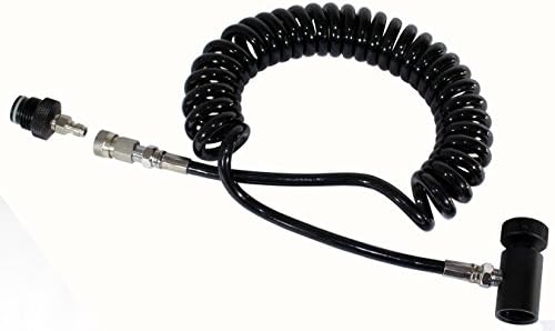 Trinity Coil Remote Hose Coiled Thick Air Line w/ Qd Black HIGHT PRESSURE PSI Tactical