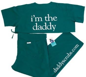 "I'm the Daddy" Scrubs (XXL, Hunter Green Simple Script)