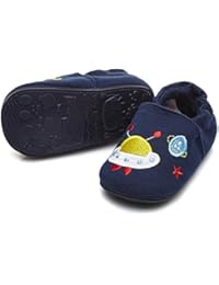 Timatego Toddler Baby Boys Girls Shoes Non Skid Slipper Sneaker Moccasins Infant First Walker House Walking Crib Shoes(6-24 Months) Baby Shoes 18-24 Months Toddler, 01 Navy Rocket