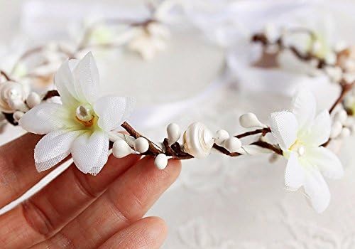 Seashell Floral Halo, Beach Bridal Crown, Mermaid Party Tiara, Beash Wedding Headband