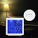 Indoor Thermometer Hygrometer, Temperature Humidity Gauge with Digital Mini Desk Clock, Backlit Accurate Monitor Clear Reading, °C/°F Switch, Calendar, Time Display for Home, Office - White