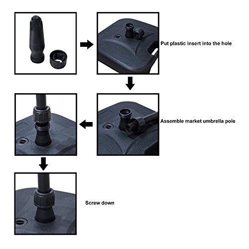 Sttech1 Patio Umbrella Base Outdoor Life Solid Color Table Umbrellas Durable Waterproof and Corrosion Resistant Home Outdoor Living Umbrella Base (Ship from USA, Black) - Thumbnail 7
