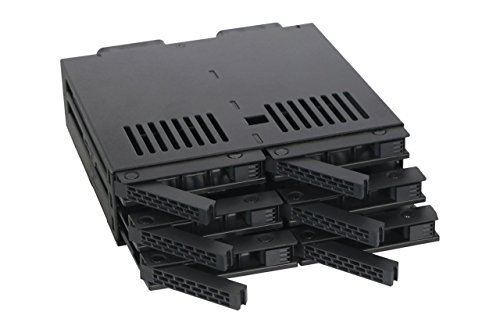 ICY DOCK 6 x 2.5" SATA /SAS HDD/SSD Hot Swap Mobile Rack / Cage in 1 x 5.25" Drive Bay Comparable to Tray-less Design - ExpressCage MB326SP-B