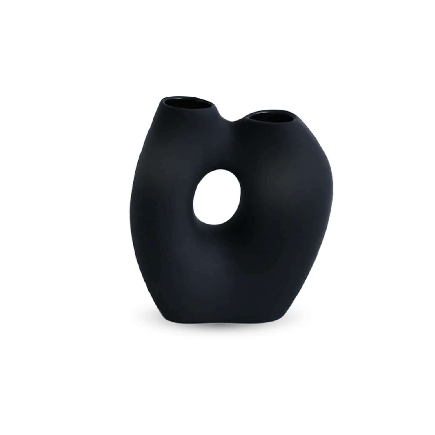 Cooee Design Frodig Vase Black Ceramic Organic Shape Width 9 Length 18 Height 20 cm