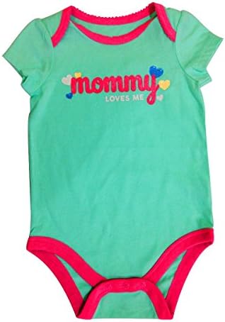 "Mommie Loves Me" Baby Onsey by Jumping Bean (3 Months, Aqua &amp; Pink)