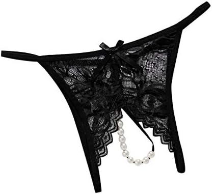 Lace Massage Pearl G-String Lingerie Bowknot Girl Buttless Panties Sleepwear